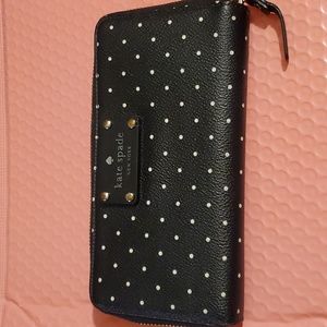 Kate Spade Polka Dot Wallet Black and White